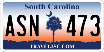 SC license plate ASN473