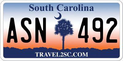 SC license plate ASN492
