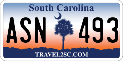 SC license plate ASN493