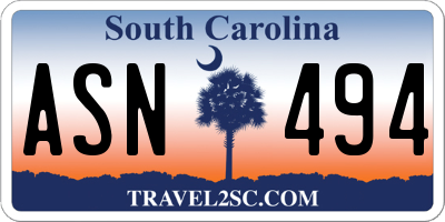 SC license plate ASN494