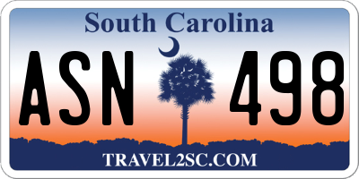 SC license plate ASN498