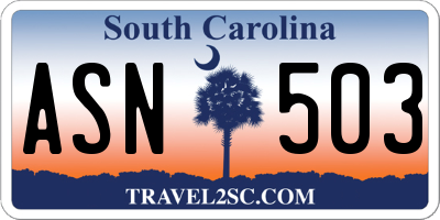 SC license plate ASN503