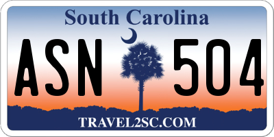 SC license plate ASN504