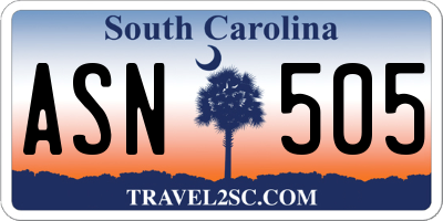 SC license plate ASN505