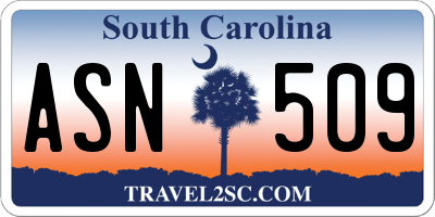 SC license plate ASN509