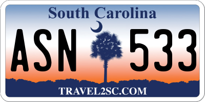 SC license plate ASN533