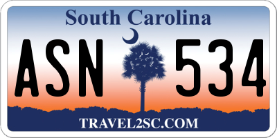 SC license plate ASN534