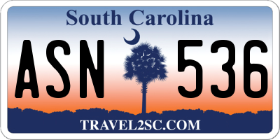 SC license plate ASN536