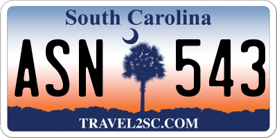 SC license plate ASN543