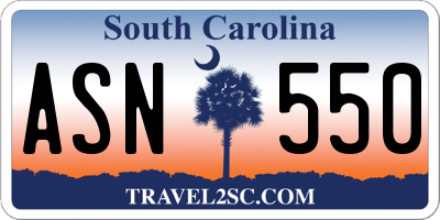 SC license plate ASN550