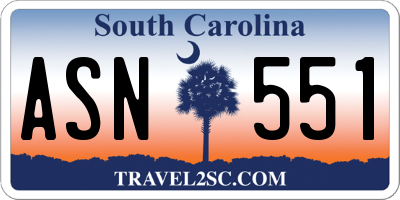 SC license plate ASN551