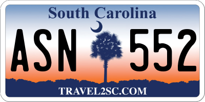 SC license plate ASN552
