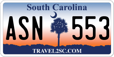 SC license plate ASN553