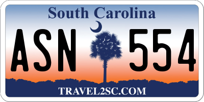 SC license plate ASN554