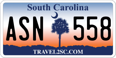 SC license plate ASN558