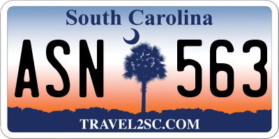 SC license plate ASN563