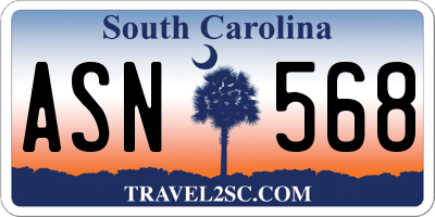 SC license plate ASN568