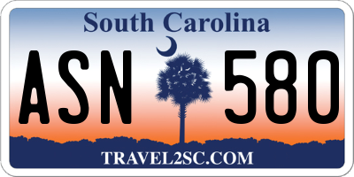 SC license plate ASN580