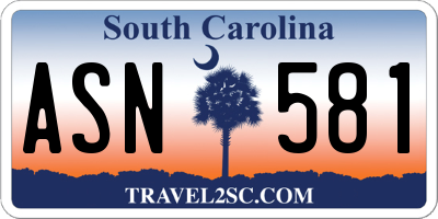 SC license plate ASN581