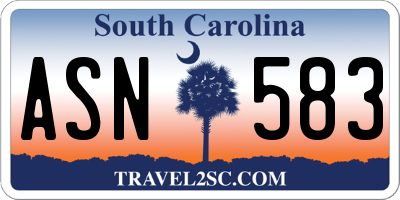SC license plate ASN583