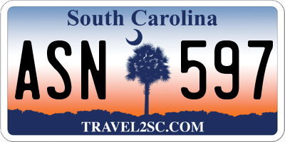 SC license plate ASN597