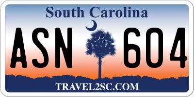 SC license plate ASN604