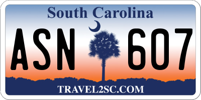 SC license plate ASN607
