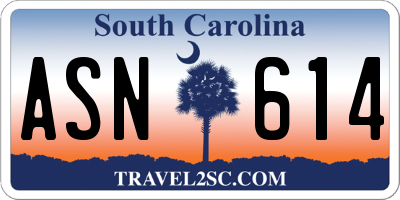 SC license plate ASN614