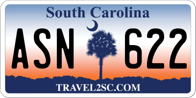 SC license plate ASN622