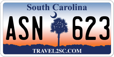SC license plate ASN623