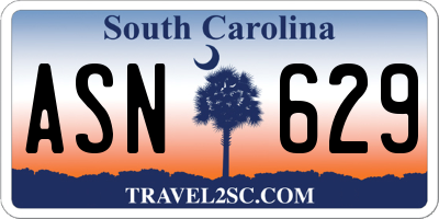 SC license plate ASN629