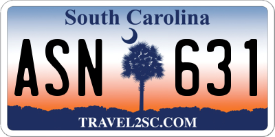 SC license plate ASN631
