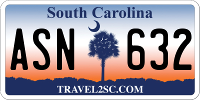 SC license plate ASN632