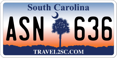 SC license plate ASN636