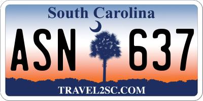SC license plate ASN637