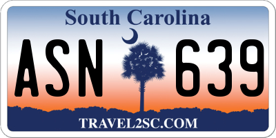 SC license plate ASN639