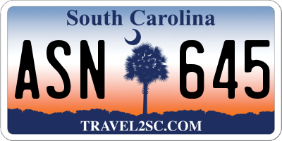 SC license plate ASN645
