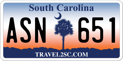 SC license plate ASN651