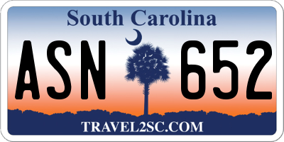 SC license plate ASN652