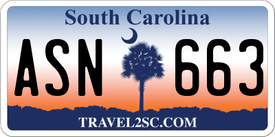 SC license plate ASN663