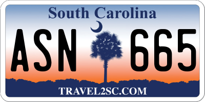 SC license plate ASN665