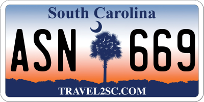 SC license plate ASN669