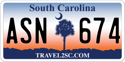 SC license plate ASN674