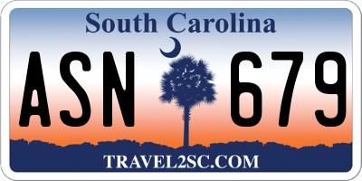 SC license plate ASN679