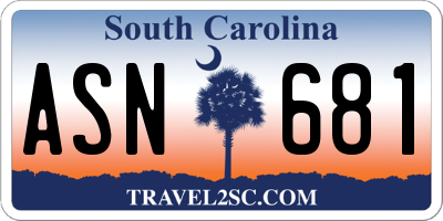 SC license plate ASN681