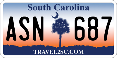 SC license plate ASN687