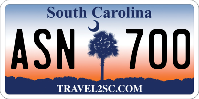SC license plate ASN700