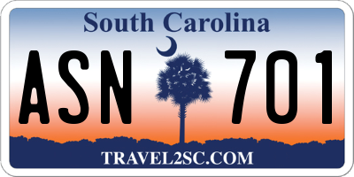 SC license plate ASN701