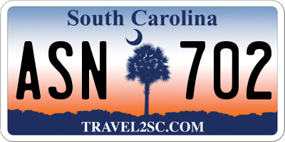 SC license plate ASN702