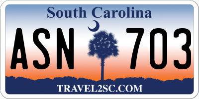 SC license plate ASN703